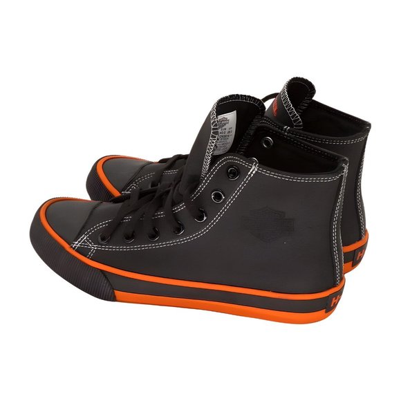Harley-Davidson Footwear Mens Nathan Vulcanized Sneaker, Black/Orange, Size 7 - Picture 6 of 8